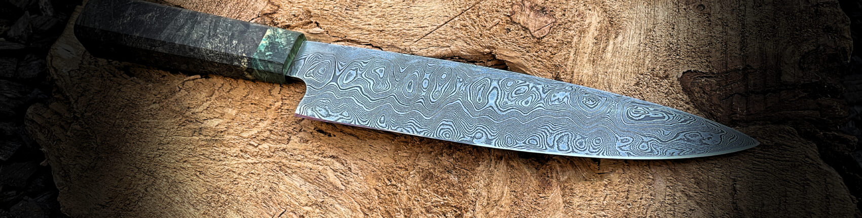 Damascus steel kitchen knife workshop